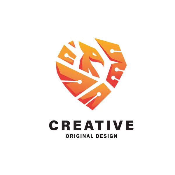 Creative Phoenix Tech Logo Template Design Vector — Vector de stock