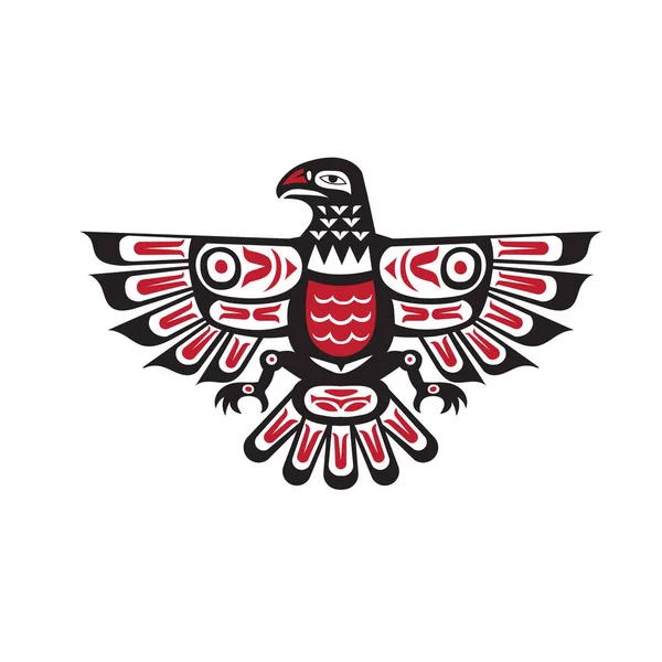 Haida Indian Eagle Tribal Bird Drawing Vector Illustration — Stock Vector
