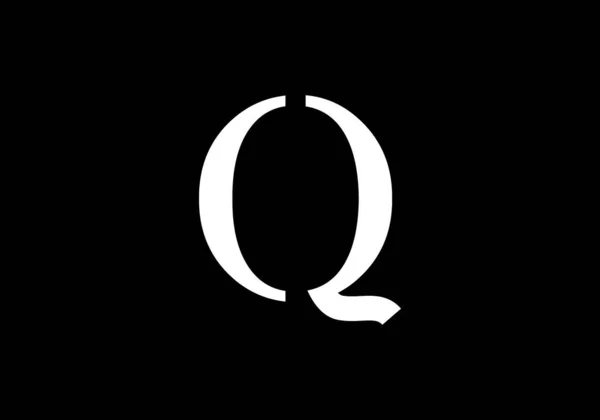 创意字母Q负空间风格初始概念 — 图库矢量图片