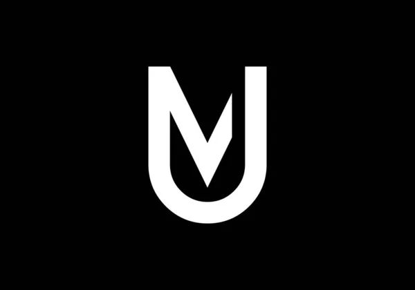 創造的な手紙UmまたはMu負のスペーススタイル初期ロゴコンセプト — ストックベクタ