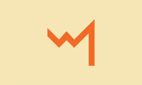 創造的なオレンジの色の手紙Mn負のスペースロゴデザイン初期コンセプト — ストックベクタ