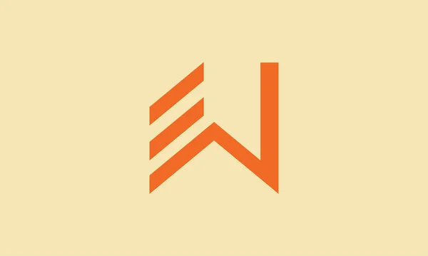 創造的なオレンジ色の文字Em負のスペースロゴデザイン初期コンセプト — ストックベクタ