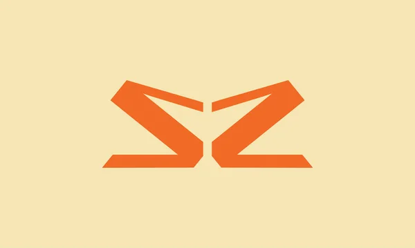 創造的なオレンジ色の文字Sz負のスペースロゴデザイン初期コンセプト — ストックベクタ