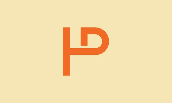 創造的なオレンジの色の手紙Hp負のスペースのロゴデザイン初期コンセプト — ストックベクタ