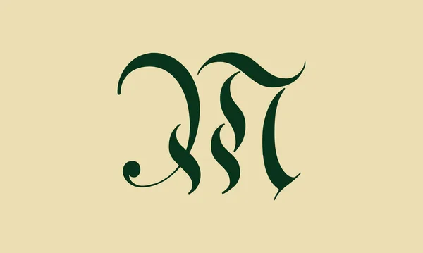 Cursive Letter M初期ロゴコンセプト ベクトルテンプレート ロゴデザイン ビジネス 天然物 パーソナルブランディング等のためのM字のベクトルデザイン — ストックベクタ