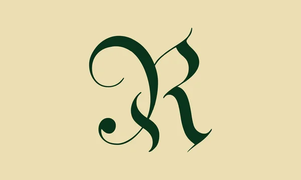 Cursive Letter R初期ロゴコンセプト ベクトルテンプレート ロゴデザイン ビジネス 天然物 パーソナルブランディング等のための文字Rのベクトルデザイン — ストックベクタ