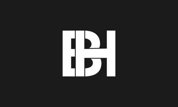 太字の文字のロゴBhまたはHb 初期ベクトルのデザイン プレミアムアイコン ロゴベクトル — ストックベクタ
