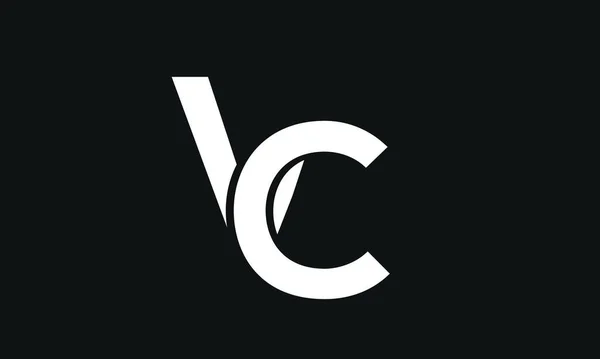 粗体字母标识Vc或Cv 初始向量设计 高级图标 标志向量 — 图库矢量图片