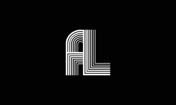 Letter Lines Logo Vector Design Creative Letter Icon White Parallel — стоковий вектор