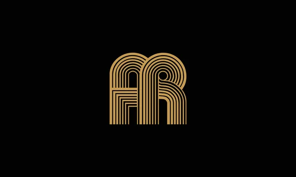Harf Çizgileri Logo Vektör Tasarımı Açık Kahverengi Paralel Çizgiler Siyah — Stok Vektör