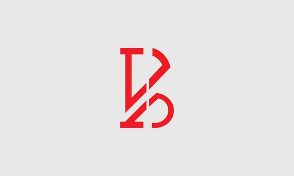 字母B线标志向量设计 具有红色平行线的创意字母B图标 — 图库矢量图片