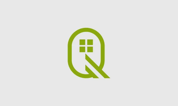 字母Q线标志向量设计 具创意的绿线字母图标 — 图库矢量图片