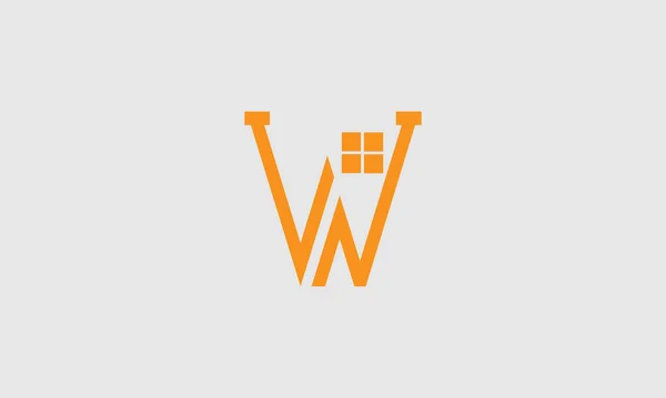 文字W線ロゴベクトルデザイン イエローラインのクリエイティブレターアイコン — ストックベクタ
