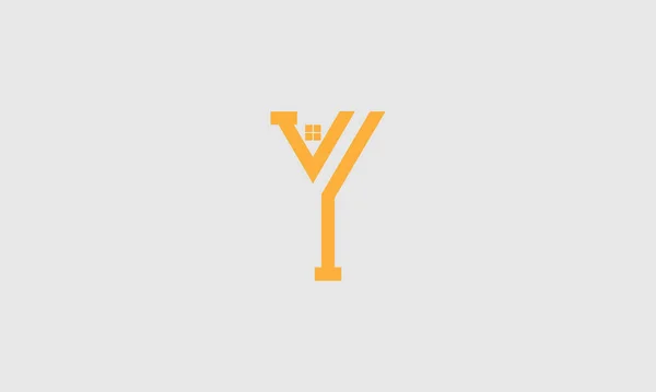 Harfi Logo Vektör Tasarımı Sarı Çizgili Yaratıcı Harf Simgesi — Stok Vektör