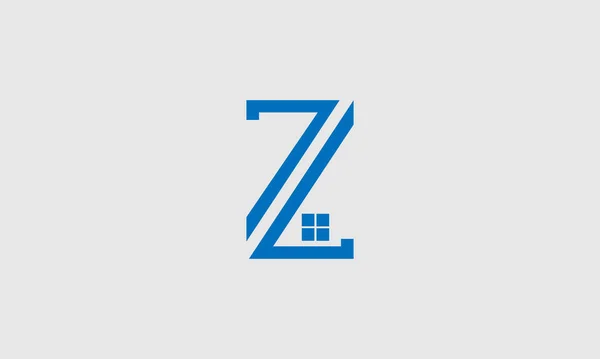 字母Z线标志向量设计 具有浅蓝色线条的创意字母图标 — 图库矢量图片