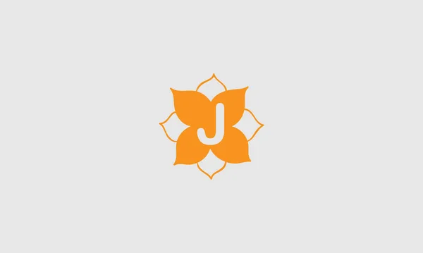 花の中の文字Jのアイコンデザイン — ストックベクタ
