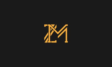 İlk harf ZM büyük harf modern çizgiler logo tasarımı şablon elementleri. Logo Tasarımı.