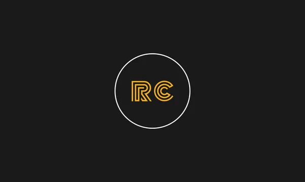 首字母Rc大写字母现代线条标志设计模板元素 标志设计 — 图库矢量图片