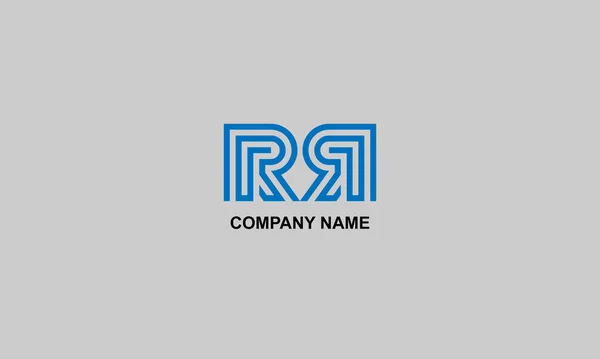 頭文字のRr大文字のモダンなラインロゴデザインテンプレート要素 ロゴデザイン — ストックベクタ