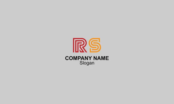 初期の文字Rs大文字現代的なラインロゴデザインテンプレート要素 ロゴデザイン — ストックベクタ