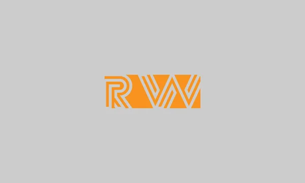 首字母Rw大写字母现代线条标志设计模板元素 标志设计 — 图库矢量图片