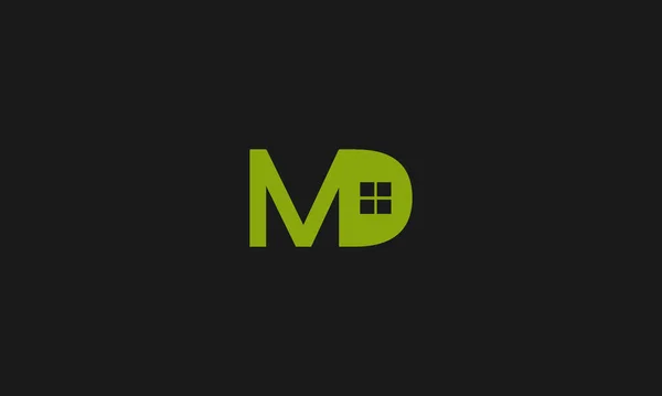 初期文字Md大文字現代のロゴデザインテンプレート要素 ベクトル — ストックベクタ