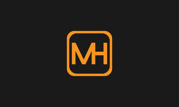 初期文字Mh大文字現代のロゴデザインテンプレート要素 ベクトル — ストックベクタ