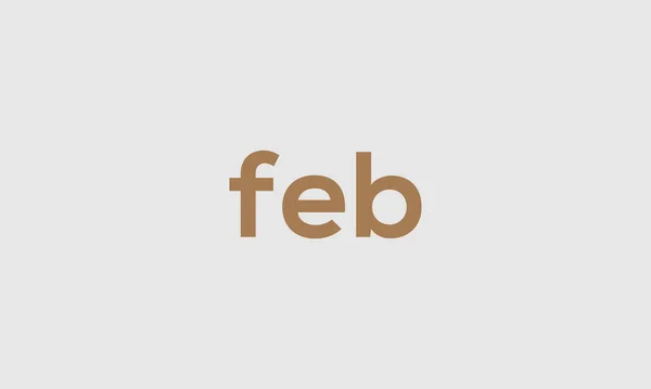 Palabra Feb Letras Diseño Vectorial Inicial Icono Premium Logo Vector — Vector de stock