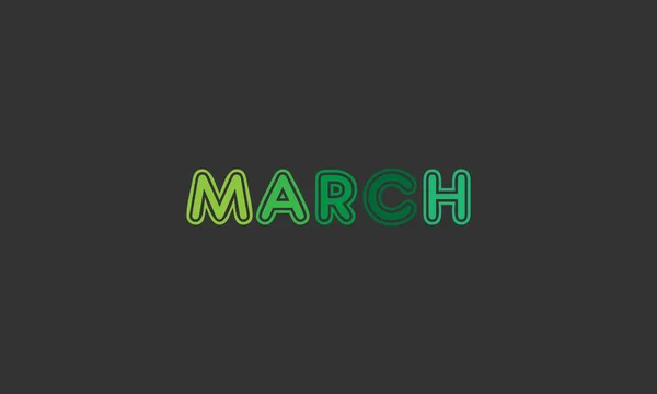 March Letters Initial Vector Design Premium Font Icon Vector — 스톡 벡터