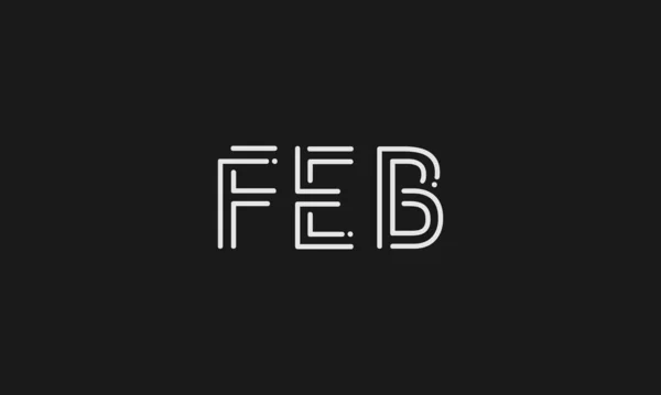 Słowo Feb Literami Początkowa Konstrukcja Wektora Ikona Premium Wektor Logo — Wektor stockowy