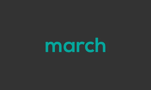 Word March Betűkkel Initial Vector Design Prémium Betűtípus Icon Vector — Stock Vector