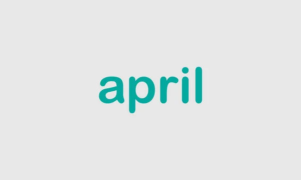 Word April Letters Aanvankelijk Vectorontwerp Premium Lettertype Icoon Vector — Stockvector