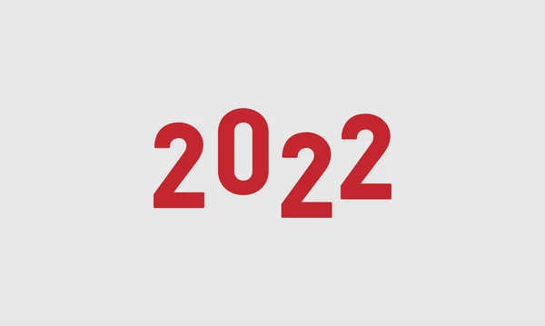 Grassetto Numero 2022 Lettere Rosso Design Vettoriale Iniziale Icona Premium — Vettoriale Stock