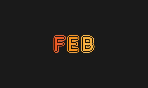 Feb Letters Initial Vector Design Premium Icon Logo Vector — 스톡 벡터