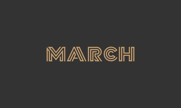 字母中的单词March 初始向量设计 高级字体 图标向量 — 图库矢量图片