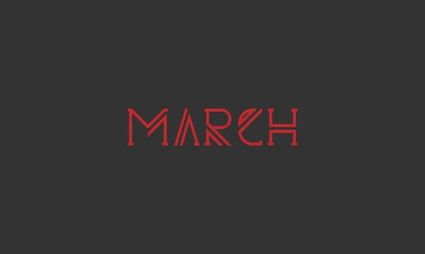 Word March Letters Αρχικός Διανυσματικός Σχεδιασμός Premium Font Icon Vector — Διανυσματικό Αρχείο
