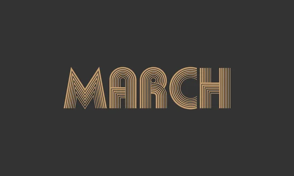 March Letters Initial Vector Design Premium Font Icon Vector — 스톡 벡터