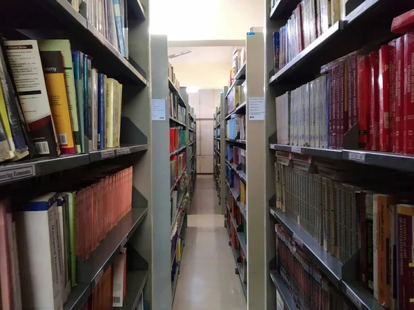 Educational Books Shelf College Library — Stock Photo, Image