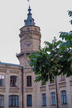 Gotik eski kasaba mimarisi kompozisyonu