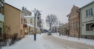 Gotik eski kasaba mimarisi kompozisyonu