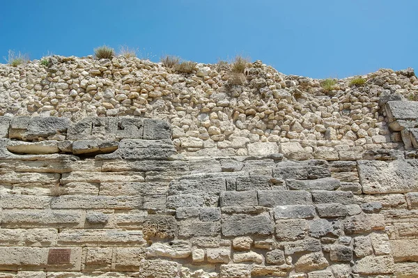 Kamenné Bloky Zříceniny Starověkého Řeckého Chrámu Umístění — Stock fotografie