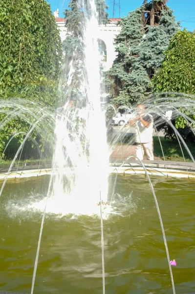 Fuente Agua Paisaje Del Parque Bienvenida —  Fotos de Stock