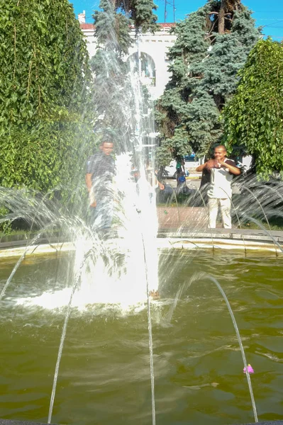 Fuente Agua Paisaje Del Parque Bienvenida — Foto de Stock