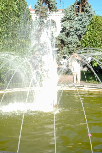 Fuente Agua Paisaje Del Parque Bienvenida — Foto de Stock