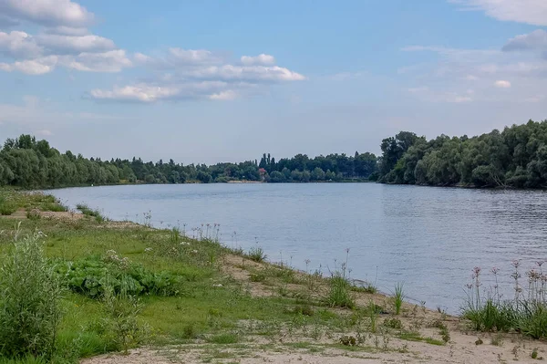 Flussbäume Und Himmel Landschaft Foto — Stockfoto