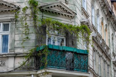 Gotik eski kasaba mimarisi kompozisyonu