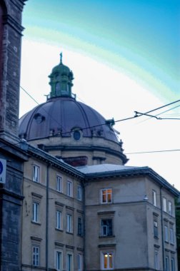 Gotik eski kasaba mimarisi kompozisyonu