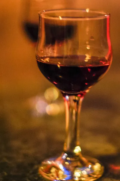 Glas Rotwein Makro Nahaufnahme Zusammensetzung — Stockfoto