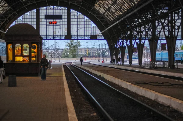 Atmosfera Della Vecchia Stazione Ferroviaria Leopoli Vista — Foto Stock