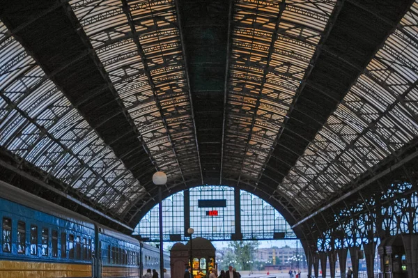 Atmosfera Della Vecchia Stazione Ferroviaria Leopoli Vista — Foto Stock